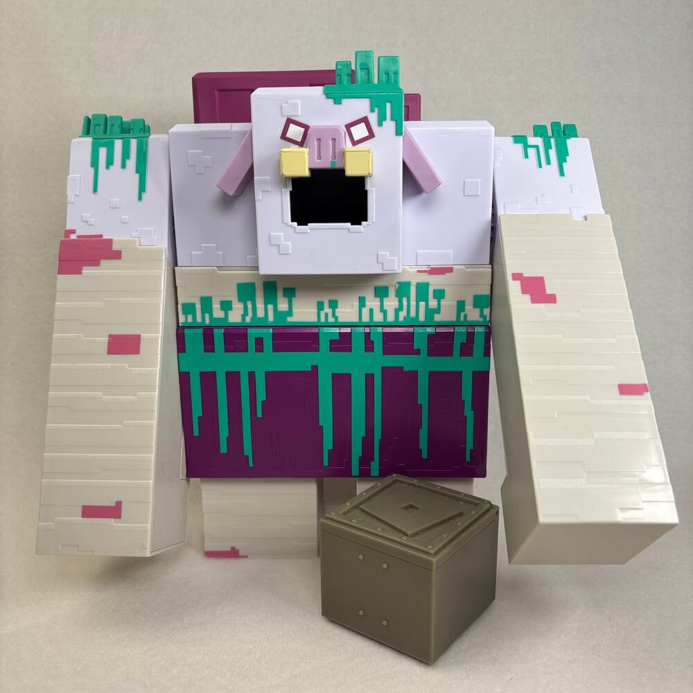 Minecraft Legends Devourer Slime Vomit Attack Mattel Action Figure +Storage Cube